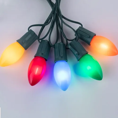 Vista 5 de Minetom Bombilla de Navidad de repuesto LED multicolor, bombillas de vacaciones regulables, base de candelabro para luces de Navidad C7/E12