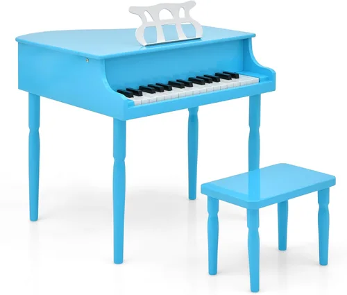 Vista 9 de Costzon Piano Clásico para Niños, Piano de Juguete de Madera con 30 Teclas, con Soporte para Partituras y Banco, Mini Juguete Musical para Niños