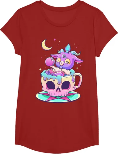 Vista 86 de Kawaii Pastel Goth Cute espeluznante Pentáculo Baphomet - Camiseta de cabra, Negro