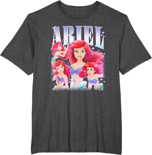 Vista 17 de Disney Camiseta de la princesa Ariel de la Sirenita Multi Pose, Negro