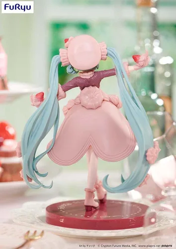 Vista 2 de Furyu AMU-SHP0553 Hatsune Miku SweetSweets Series Miku Figura corta de chocolate con fresa