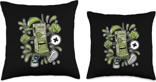 Vista 3 de Diseño caricaturesco de WalkieTalkie para niños en almohada de tiro de estilo cómico