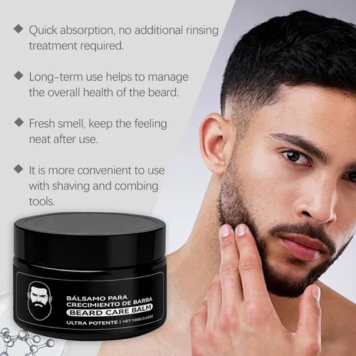 Vista 2 de Estimulante para Barba, Apolo Cosmetics Para Barba, Ultra Potente Bálsamo de Crecimiento, New De Barba, Estimulante Barba Hidrata y Fortalece