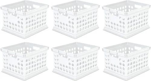 Vista 14 de Sterilite - Cajas de almacenamiento apilables de plástico con asas para organizar archivos para el hogar, oficina, dormitorio, garaje o área de Negro