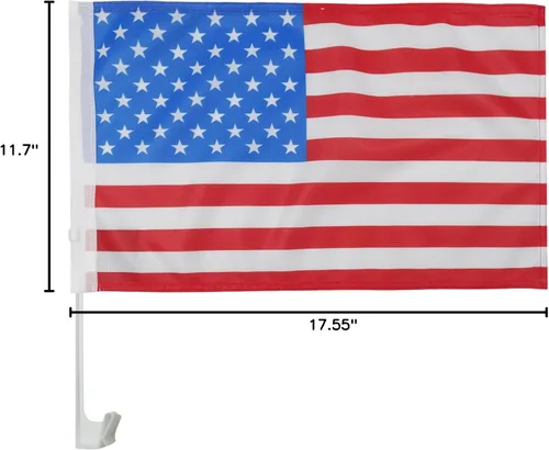 Vista 5 de AZ FLAG Bandera de coche de Estados Unidos de 18 x 12 pulgadas - Estados Unidos - Banderas de coche estadounidenses de 11.8 x 17.7 in - Bandera