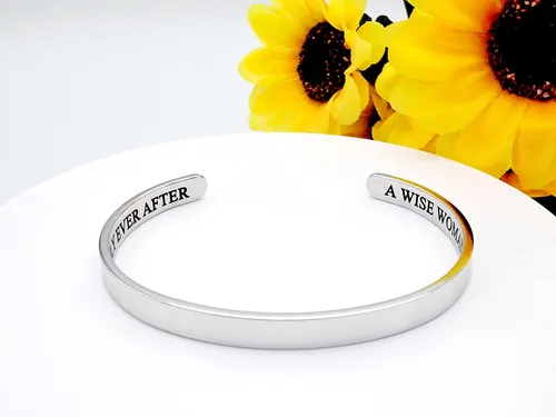 Vista 196 de Pulseras inspiradoras para mujer, joyería de acero inoxidable, con refranes, pulsera motivacional con mensaje oculto, pulseras grabadas para mejor
