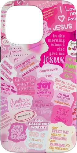 Vista 21 de Funda estética para iPhone 16 con versículos bíblicos cristianos con citas positivas
