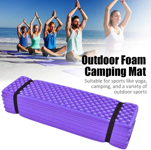 Vista 2 de Luqeeg Espuma para dormir Pad Camping Mat, espuma al aire libre Camping Mat plegable playa tienda de dormir colchón () Púrpura