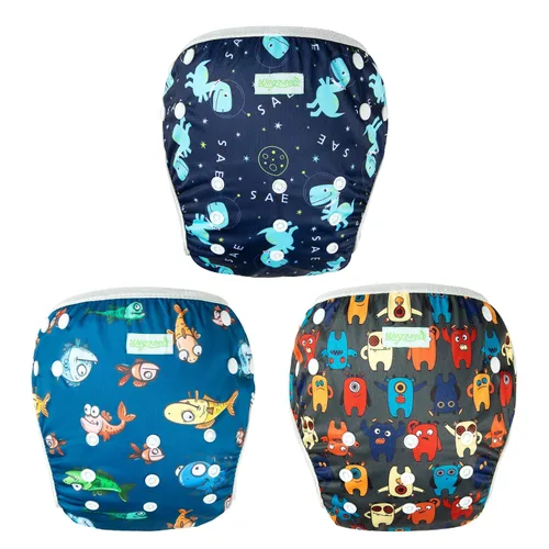 Vista 10 de Wegreeco - Pañal de natación reutilizable para bebés y niños pequeños, talla única Estrella de mar