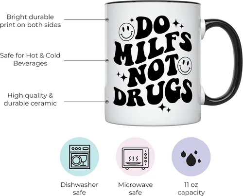 Vista 2 de YouNique Designs Funny Guy Mugs, taza de café divertida para hombres, taza de café traviesa para él, taza milf, taza milf, taza de café de elefante