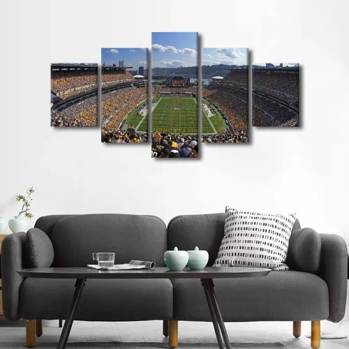Vista 54 de TUMOVO Allegiant Stadium Arte de Lienzo para Pared de Sala de Estar Equipo de Fútbol Americano Pintura Moderna Nevada Las Vegas Cuadro Deportivo