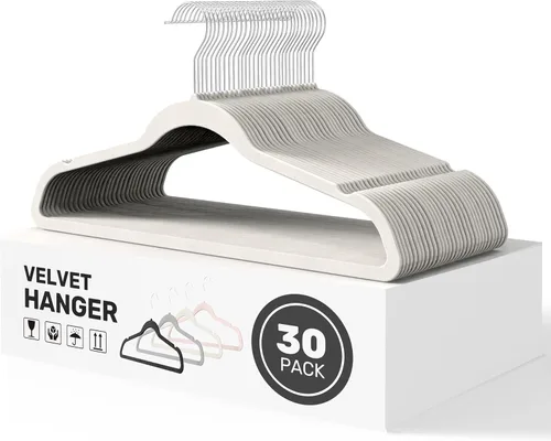 Vista 21 de HealSmart Perchas de plástico, paquete de 30 perchas de ropa que ahorran espacio, perchas duraderas y ligeras para abrigos, vestidos, camisas, Negro