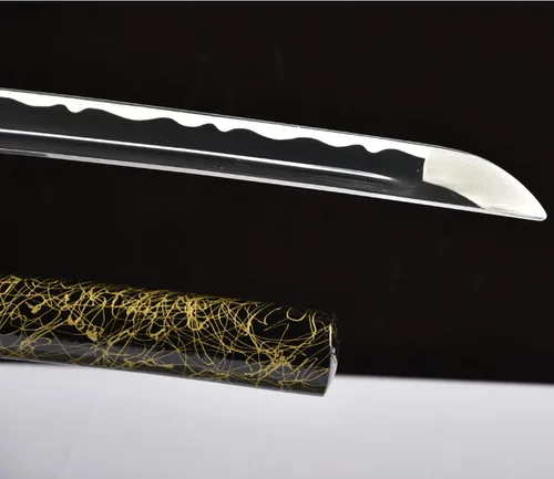 Vista 5 de Katana de acero de aluminio hecha a mano Hoja roma Espada japonesa Samurai Práctica Iaido Bushido Cuchillo