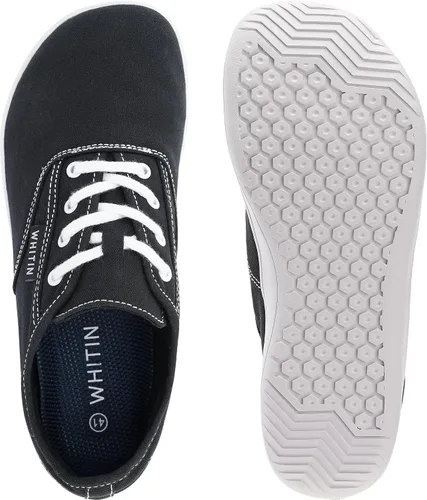 Vista 5 de WHITIN Zapatos Minimalistas de Lona Ancha para Mujeres Descalzas Suela de Caída Cero Zapatilla Casual