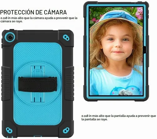 Vista 2 de Mignova - Funda para tablet Lenovo M10 Plus de 3ª generación 2022 con función atril giratoria incorporada, correa de hombro, correa de mano, híbrida