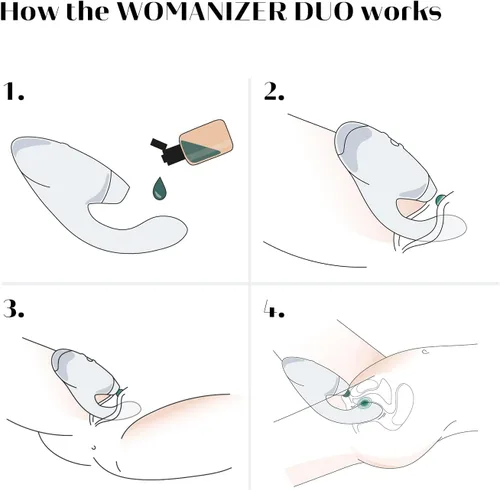 Vista 6 de Womanizer Duo 1 Vibrador de succión de clítoris para mujeres Juguete sexual para adultos con succión vibratoria Estimulador de clítoris y punto