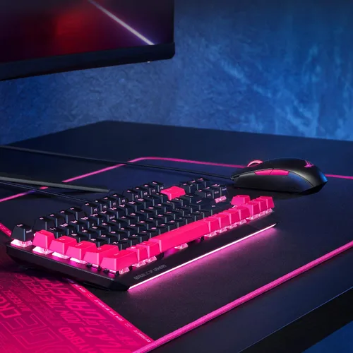 Vista 7 de ASUS Ratón óptico para juegos - ROG Strix Impact II Electro Punk Edition Sensor de 6,200 DPI Mouse para juegos con cable para PC Máxima comodidad