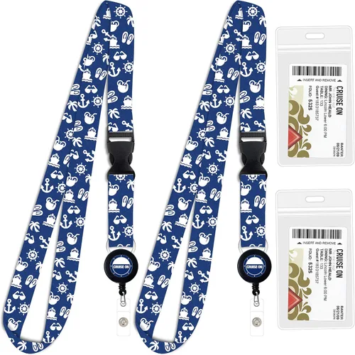 Vista 21 de Cordón de crucero de Cruise On para tarjetas de barco – Paquete de 2 con insignia retráctil y soporte impermeable para tarjetas de llave
