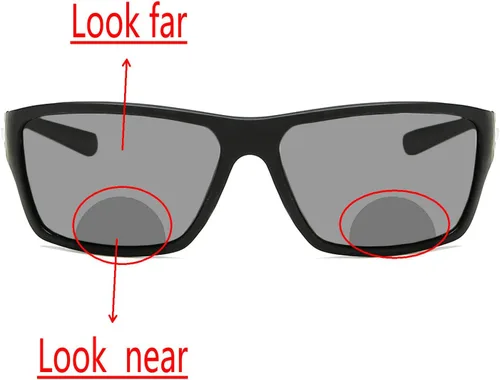 Vista 2 de Gafas de lectura bifocales fotocromáticas de transición al aire libre para hombres y mujeres, lentes de sol deportivos para presbicia (negro, 175)