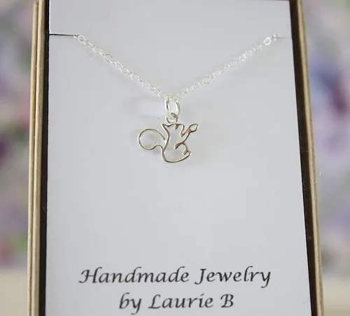 Vista 2 de Tiny Squirrel Sterling Silver Charm Necklace