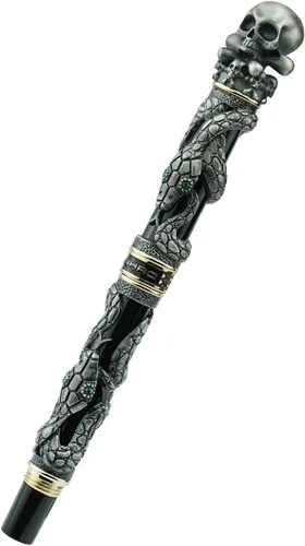 Vista 2 de Jinhao Snake Roller - Bolígrafo de metal, color negro con cabeza de calavera