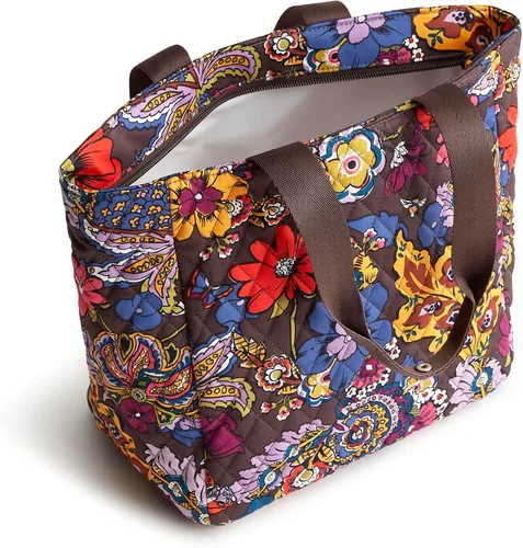Vista 2 de Vera Bradley Women's Premium Cotton Lunch Tote Bag Colorido ramo.
