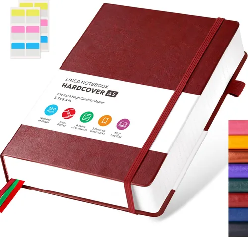 Vista 32 de FOCUS DAY Cuaderno de tapa dura 8.5 x 11, cuaderno de 320 páginas tamaño A4 grande para la universidad con líneas para la escuela y el trabajo, gran