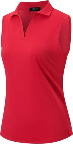 Vista 2 de Polo de golf sin mangas para mujer, camisetas deportivas ligeras para tenis