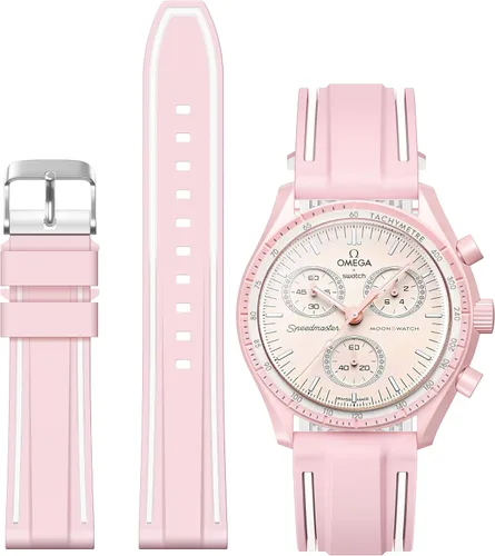 Vista 13 de Correas para reloj Moonswatch, correa de silicona suave compatible con reloj Omega x Swatch MoonSwatch Speedmaster de 0.78 pulgadas, correa