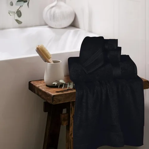 Vista 4 de Elvana Home Juego de 6 toallas de algodón ultra suave que contiene 2 toallas de baño de 28 x 55 pulgadas, 2 toallas de mano de 16 x 24 pulgadas y 2