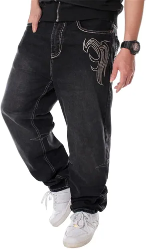 Vista 3 de BUYDUAL Men's Baggy Jeans Y2k Loose Fit 90s Hip Hop Vintage Baggy Fit Denim Pants Fashion Dance Skater Skateboard Pants
