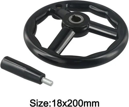 Vista 3 de 1pc D125/200/100/160mm 3 Spoke Hand Wheel with Revolving Handle for Milling Machine Rotating Handle(16x160mm)