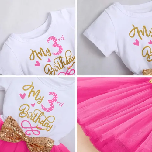 Vista 6 de It's My 1st2nd Birthday Cake Smash - Vestido de fiesta para bebés y niñas, vestido de tutú con lazo de lentejuelas brillantes con diadema