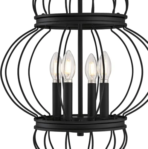 Vista 3 de Westinghouse 6368600 Salma - Candelabro de interior con cuatro luces, acabado negro mate
