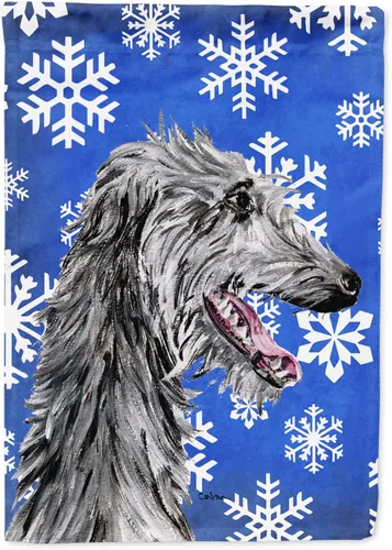 Vista 65 de Caroline's Treasures SC9374GF Bulldog English Snow flakes Holiday Garden Flag Buzón Bandera decorativa para patio exterior, patio, obras de arte
