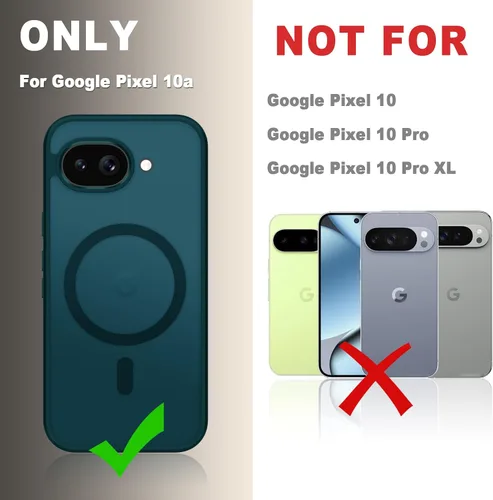 Vista 1021 de Funda para Google Pixel 10 Pro XL, cubierta magnética mate, color negro Fit for MagSafe, Screen Protector included, Shockproof Military Grade