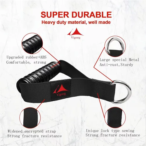Vista 11 de Heavy Duty Gym Workout Handles Attachment for Cable Machine,Resistance Band,Pulley System Home Exercise Equipment, Comfortable and Stronger Grip