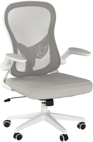 Vista 6 de Hbada Silla de oficina ergonómica, sillas de escritorio de oficina con ruedas silenciosas de poliuretano, silla de computadora de malla transpirable