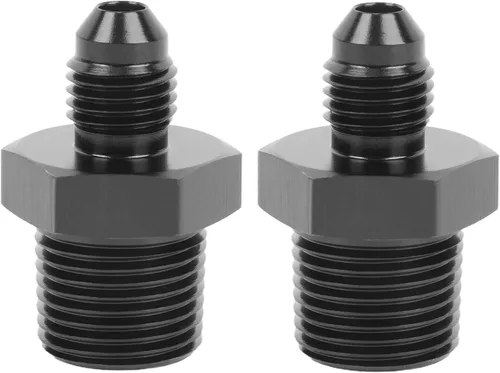 Vista 23 de EVIL ENERGY 3AN macho acampanado a 1/4" NPT tubo adaptador de ajuste de 90 grados aluminio negro 2 piezas