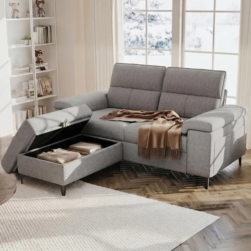 Vista 24 de Upvilla Sofá moderno de 71.25 pulgadas para sala de estar, sofás de asiento profundo con cojín de 8 pulgadas, cómodo sofá de amor de felpilla de 2
