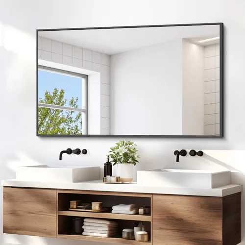 Vista 36 de DESBING 16"x20" Bathroom Mirror for Over Sink, Black Framed Wall Mirror Negro