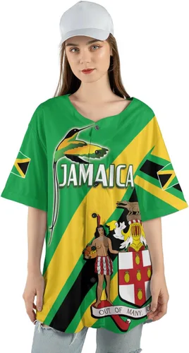 Vista 6 de Camiseta de béisbol de Jamaica con nombre personalizado, camiseta jamaicana personalizada, uniforme de orgullo de Jamaica, unisex, S-5XL