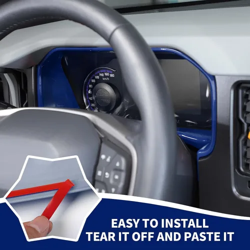 Vista 7 de RAZPOY Para Bronco - Cubierta de tablero de control central compatible con accesorios interiores Ford Bronco 2021-2024, color azul
