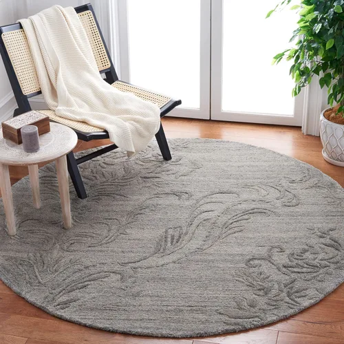 Vista 10 de SAFAVIEH Jardin Collection - Alfombra de área de 5 x 8 pies, gris, lana hecha a mano, ideal para zonas de alto tráfico en sala de estar, dormitorio