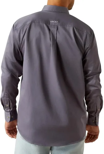 Vista 64 de Ariat Camisa de sarga con logotipo del equipo para hombre