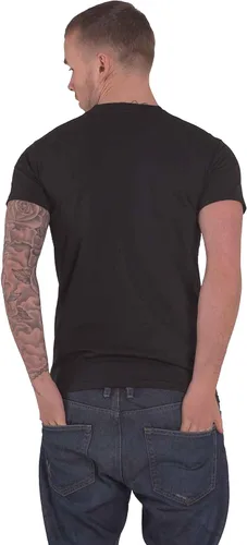 Vista 2 de Joy Division Camiseta Unknown Pleasures Blanco Sobre Negro Logo Oficial Hombres Negro
