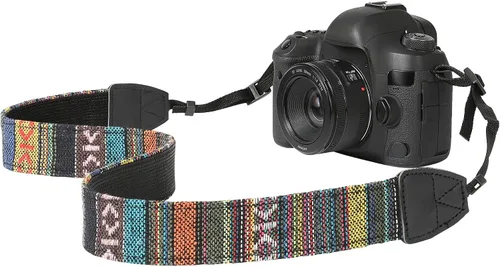 Vista 13 de MoKo Correa para cámara, correa de cámara tejida de algodón, correa universal ajustable para cuello y hombro para videocámara, binoculares y cámaras