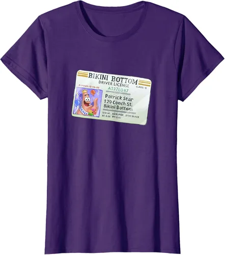 Vista 12 de SpongeBob SquarePants Camiseta con logotipo de Patrick Star Driver License King, Negro