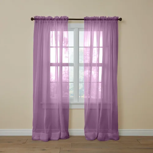 Vista 12 de BrylaneHome BH Studio - Paneles de gasa transparente con bolsillo para barra, juego de 2 a 120 pulgadas de ancho y 63 pulgadas de largo, hojas