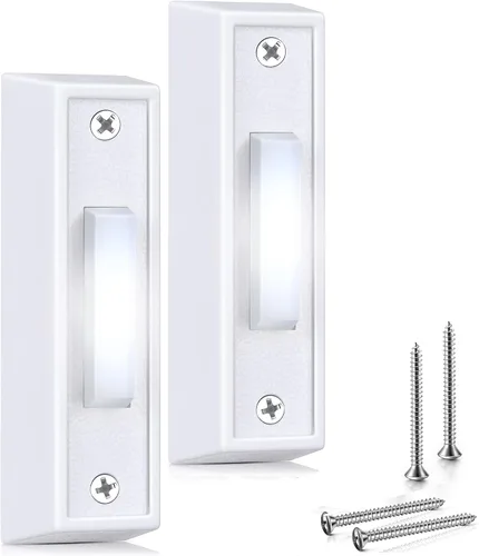 Vista 16 de Saillong - Botón de timbre iluminado, color negro, luz cálida Rango de voltaje de 8 V-24 V, timbre iluminado con cable, reemplazo de botón